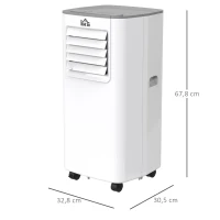 HOMCOM Mobiele airconditioner 4 standen airconditioner met afstandsbediening 24-uurs timer ABS(m-3)