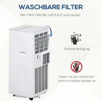 HOMCOM Mobiele airconditioner 4 standen airconditioner met afstandsbediening 24-uurs timer ABS(m-7)
