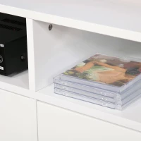 HOMCOM Tv-meubel tv-meubel met 2 lades en open planken bamboe MDF wit + naturel(m-9)