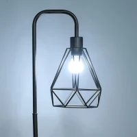 HOMCOM staande lamp industriële stijl vloerlamp voet E27 zwart staal marmer(m-6)