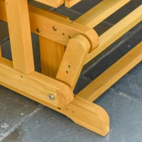 Outsunny 2-zits schommelstoel met armsteunen tuinstoel schommelstoel massief hout naturel(m-10)