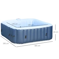 Outsunny whirlpool voor 2-4 personen opblaasbaar verwarming bubbels spa 910 l met afdekking(m-3)