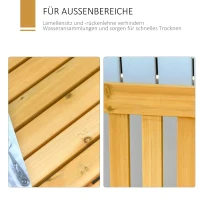 Outsunny 2-zits schommelstoel met armsteunen tuinstoel schommelstoel massief hout naturel(m-5)