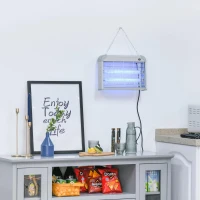 Outsunny Insectenverdelger muggenlamp beschermrooster LED 60 m² thuis 20 W(m-2)