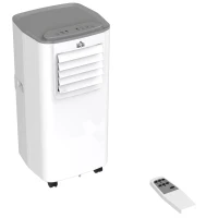 HOMCOM Mobiele airconditioner 4 standen airconditioner met afstandsbediening 24-uurs timer ABS(m-1)