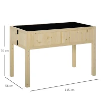 plantenbak groentebed vurenhout tuin terras balkon, natuurlijk(m-3)