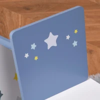 HOMCOM 3-delige kinderzitgroep met kindertafel kinderstoel kindermeubel blauw + wit(m-10)