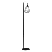 HOMCOM staande lamp industriële stijl vloerlamp voet E27 zwart staal marmer(m-1)