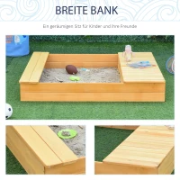 Outsunny Zandbak stofdichte houten zandbak met 2 opbergbakken 3-6 jaar(m-6)