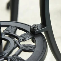 zitgroep 3-delige eetgroep tuinmeubelset 1 tafel + 2 stoelen aluminium zwart(m-10)