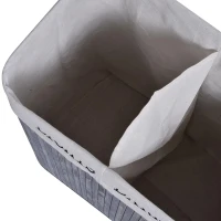 HOMCOM 100 l wasmand wasbox wasverzamelaar wassorteerder 2 x vak bamboe(m-10)