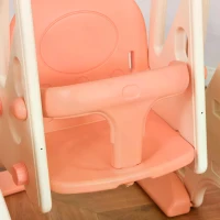 HOMCOM 3 in 1 Design Kids Swing and Slide Set with Basketball Hoop Playground Pink(m-9)