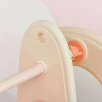 HOMCOM 3 in 1 Design Kids Swing and Slide Set with Basketball Hoop Playground Pink(m-8)