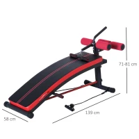 HOMCOM Trainingsbank sit-upbank buikspiertrainer multifunctioneel met trainingsbanden fitness staal zwart 140 L x 73 B x 57 H cm(m-3)