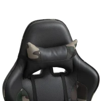 Vinsetto massage bureaustoel, gaming stoel, ergonomisch, kunstleer, schuim, nylon, zwart, camouflage, 64 x 69 x 120-127 cm(m-9)