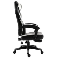 Vinsetto ergonomische bureaustoel, gaming stoel, draaistoel, kunstleer, grijs, wit, zwart, 68 x 70 x 120-127 cm(m-5)