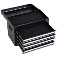 DURHAND Werkplaatswagen gereedschapskast gereedschapskist met 5 laden 360° draaibare wielen metaal 52,5 x 28 x 104,5 cm(m-9)