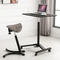 Podpora do stania Stołek do podpierania się Stołek siodłowy z funkcją pochylania z regulacją wysokości khaki(m-1)