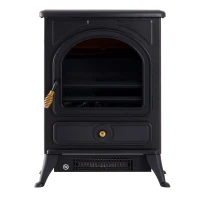 HOMCOM KOMINEK ELEKTRYCZNY STOJĄCY EFEKT PŁOMIENIA 900/1800W czarny(m-1)