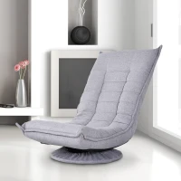 HOMCOM® SKŁADANE KRZESŁO TAPICEROWANE OBICIE SIEDZENIA I OPARCIA Z LNU jasnoszary 64 x 93 x 80 cm(m-1)