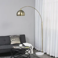 Lampa łukowa z regulowanym kloszem E27 lampa podłogowa łukowa podstawa z marmuru metal(m-1)