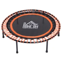 HOMCOM Trampoline voor kinderen en volwassenen, tuintrampoline, yoga, 100 kg draagvermogen, staal, zwart, Ø 101,6 x 25 H cm(m-1)