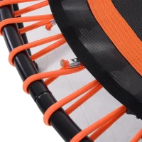 HOMCOM Trampoline voor kinderen en volwassenen, tuintrampoline, yoga, 100 kg draagvermogen, staal, zwart, Ø 101,6 x 25 H cm(m-8)