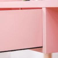 HOMCOM kaptafel voor slaapkamer opmaaktafel cosmeticatafel met spiegel schuiflade licht luxe stijl MDF grenenhout roze 76 x 48 x 123.5 cm(m-9)