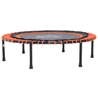 HOMCOM Trampoline voor kinderen en volwassenen, tuintrampoline, yoga, 100 kg draagvermogen, staal, zwart, Ø 101,6 x 25 H cm(m-5)