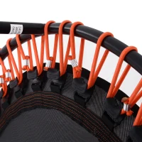 HOMCOM Trampoline voor kinderen en volwassenen, tuintrampoline, yoga, 100 kg draagvermogen, staal, zwart, Ø 101,6 x 25 H cm(m-7)