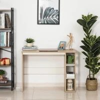 HOMCOM Bureau met rek boekenkast computertafel kantoortafel spaanplaat naturel + wit(m-4)