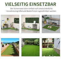 Outsunny Kunstgras gazon tapijt grasmat gazon balkon tuin 35 mm 400 x 100 cm(m-7)