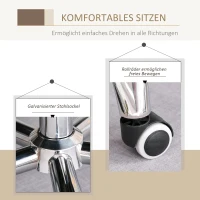 HOMCOM Salonkruk met wielen werkkruk rolkruk draaikruk in hoogte verstelbaar(m-7)