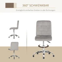 HOMCOM Salonkruk met wielen werkkruk rolkruk draaikruk in hoogte verstelbaar(m-6)