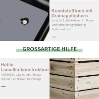 4-delig verhoogd bloemenbed van hout 4 combinatiemodi tuinbalkon 50 x 30 x 60 cm naturel(m-5)