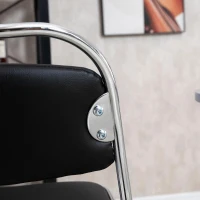 HOMCOM 2-delige. Barkruk keukenkruk met rugleuning kunststof pinnen voor keuken eetkamer metaal PU schuimstof zwart 42,5 x 48,5 x 104 cm(m-9)