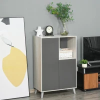 HOMCOM boekenkast, Staande kast, archiefkast, multifunctionele kast, donkergrijs, 80 x 40 x 120 cm(m-2)