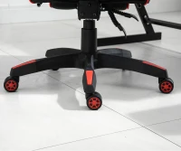 Vinsetto bureaustoel, bureaustoel met kussen, voetensteun, draaistoel, ligstoel, in hoogte verstelbaar PVC-leer, synthetisch leer, nylon, zwart + rood, 67 x 69 x 115-123 cm(m-9)