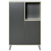HOMCOM boekenkast, Staande kast, archiefkast, multifunctionele kast, donkergrijs, 80 x 40 x 120 cm(m-7)