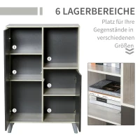 HOMCOM boekenkast, Staande kast, archiefkast, multifunctionele kast, donkergrijs, 80 x 40 x 120 cm(m-4)