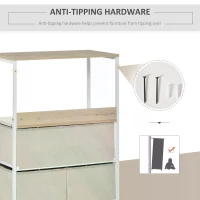 HOMCOM Chest of Drawers Bedroom Unit Storage Cabinet with 4 Fabric Bins for Living Room(m-6)