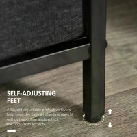 HOMCOM 4 Drawer Chest of Drawer, Bedroom Dresser with Open Shelves and Metal Frame, Dark Grey(m-7)