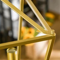 HOMCOM kroonluchter hanglamp 4-vlams hanglamp met verstelbare ophangketting voor woonkamer slaapkamer industrieel metaal goud 30 x 30 x 120 cm(m-8)