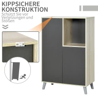 HOMCOM boekenkast, Staande kast, archiefkast, multifunctionele kast, donkergrijs, 80 x 40 x 120 cm(m-5)