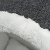 PawHut kattenhanghol voor radiatoren raamzit kattenhol kattenmand haak verstelbaar hangend design donkergrijs + wit metalen linnen handdoek flanel 48 x 35 x 35 cm(m-8)