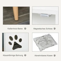 PawHut Kattenhuis met Kussen Wit 75cm x 40cm x 56cm(m-7)