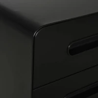 Vinsetto rolcontainer, archiefkast, kantoorcontainer met 3 laden, kantoorkast, opslag, container, staal, zwart, 39 x 48 x 59 cm(m-10)