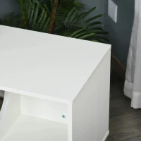 PawHut Kattenhuis met Kussen Wit 75cm x 40cm x 56cm(m-8)