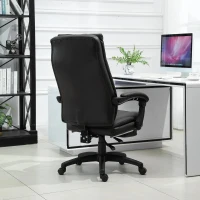 Vinsetto ergonomische bureaustoel met voetensteun, directiestoel, gestoffeerde rugleuning, bruin, 64 x 64 x 112-120 cm(m-5)