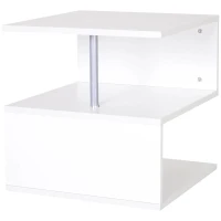 HOMCOM Salontafel bijzettafel koffietafel theetafel woonkamertafel wit houtnerf(m-5)